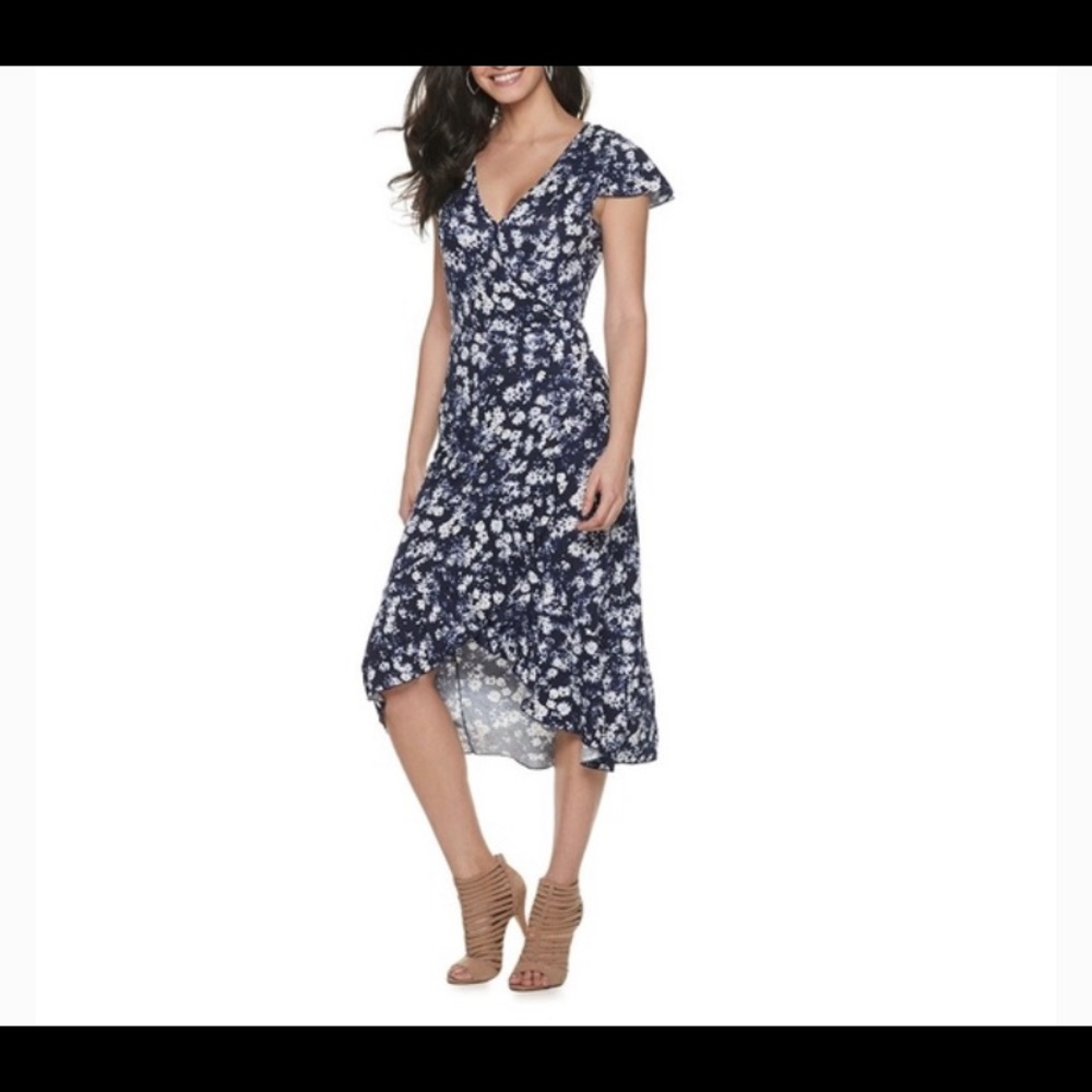 JUICY COUTURE FAUX WRAP DREAMY FLORAL DRESS